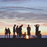 people around bonfire