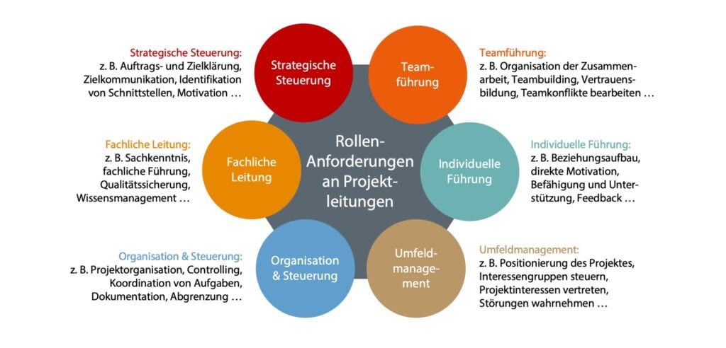 6 Rollen von Projektleitenden die im Feedback berücksichtigt werden